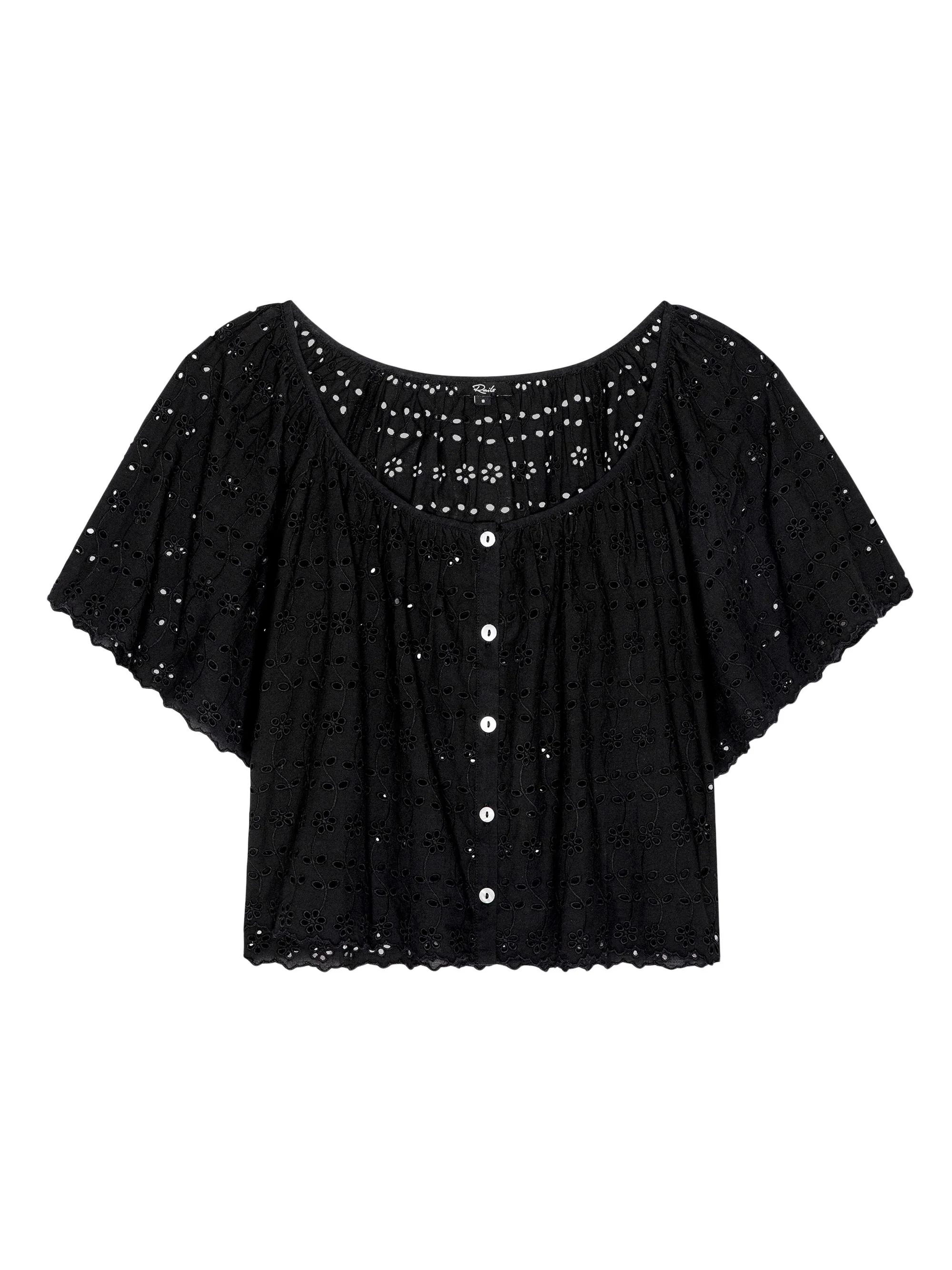 Women's Miller Eyelet Cotton Top - Black Eyelet - 1