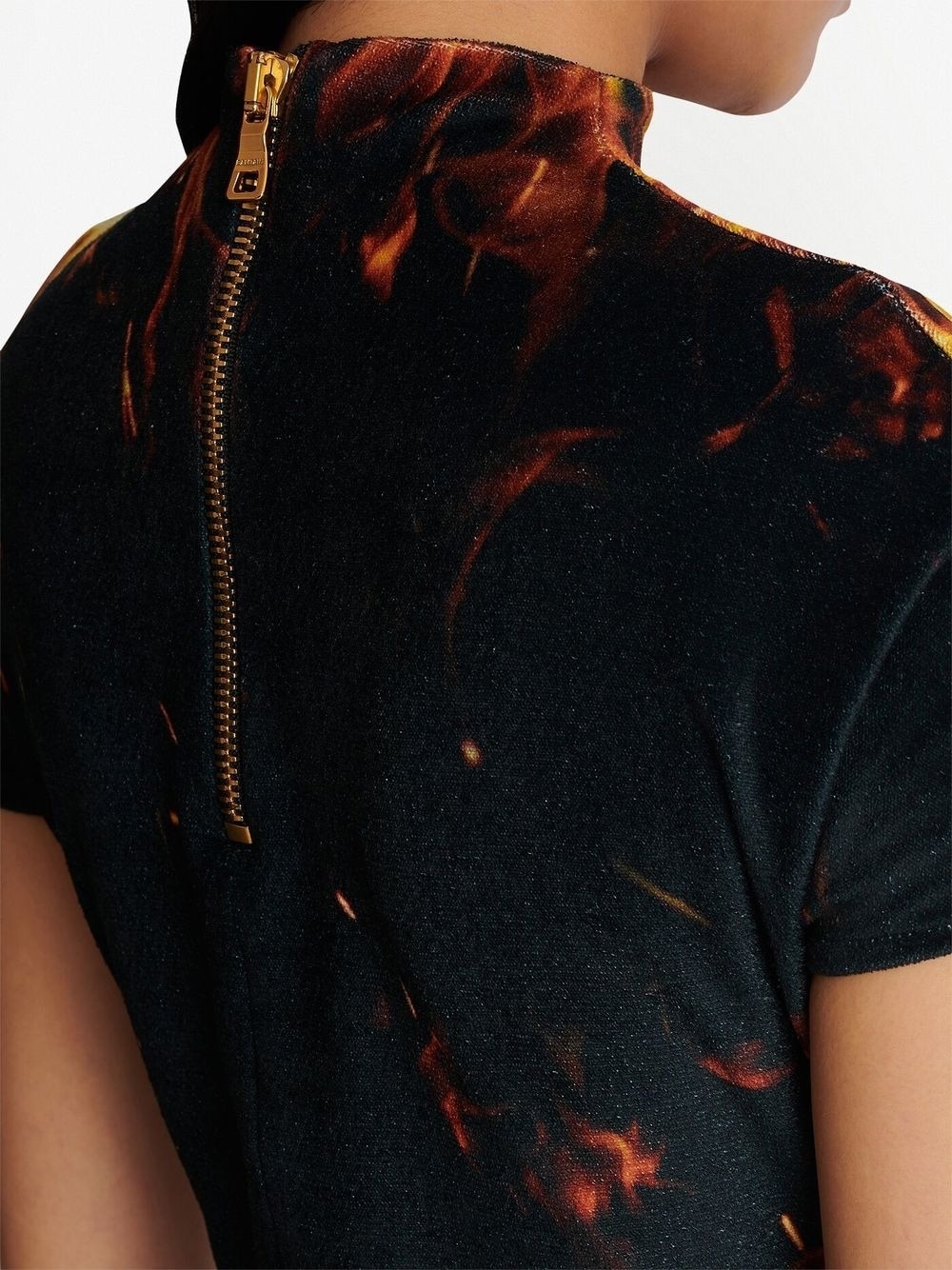 fire print velvet top - 5