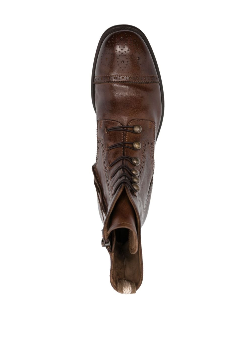 perforated-embellishment leather boots - 4