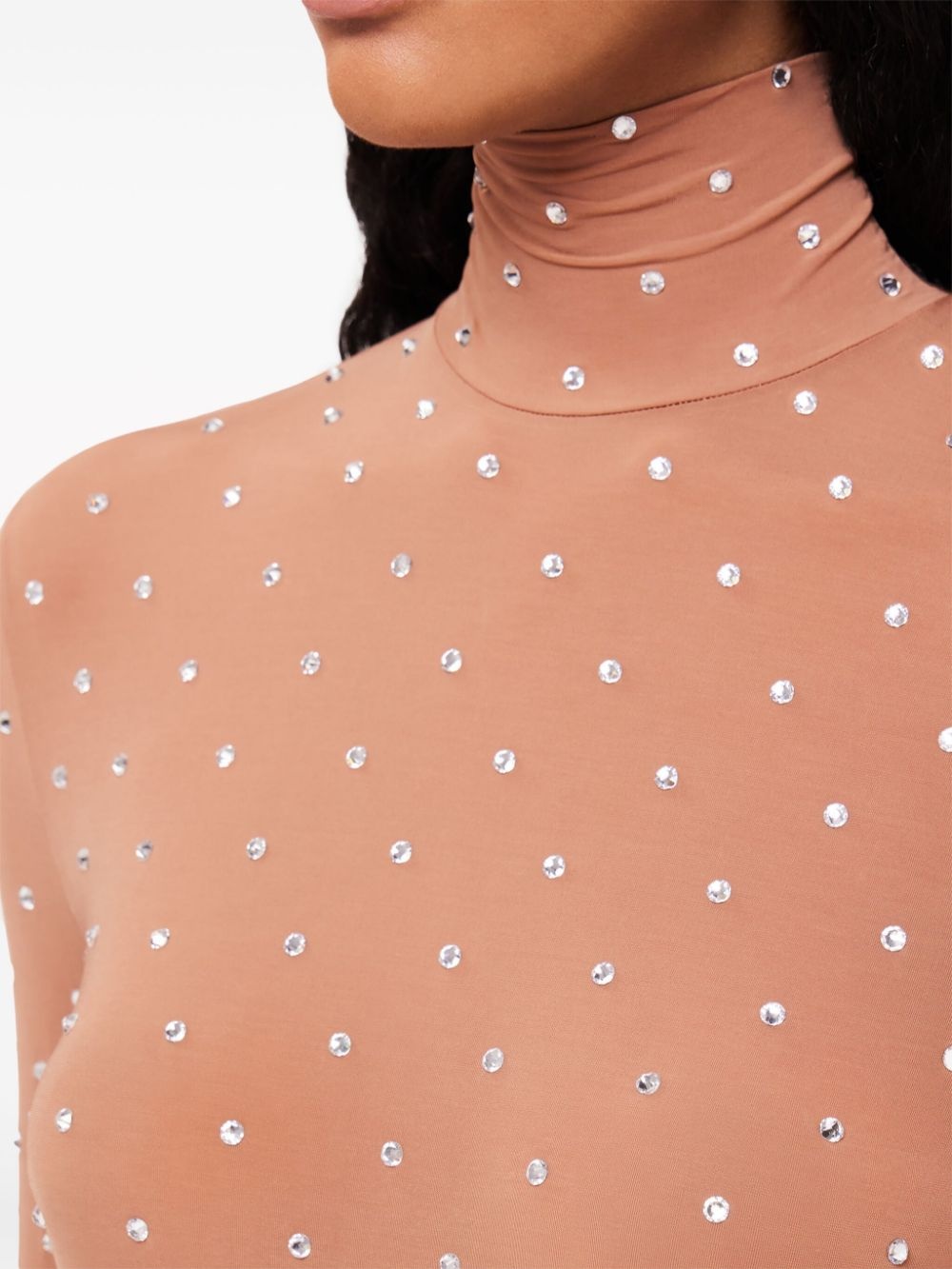 crystal-embellished high-neck top - 4