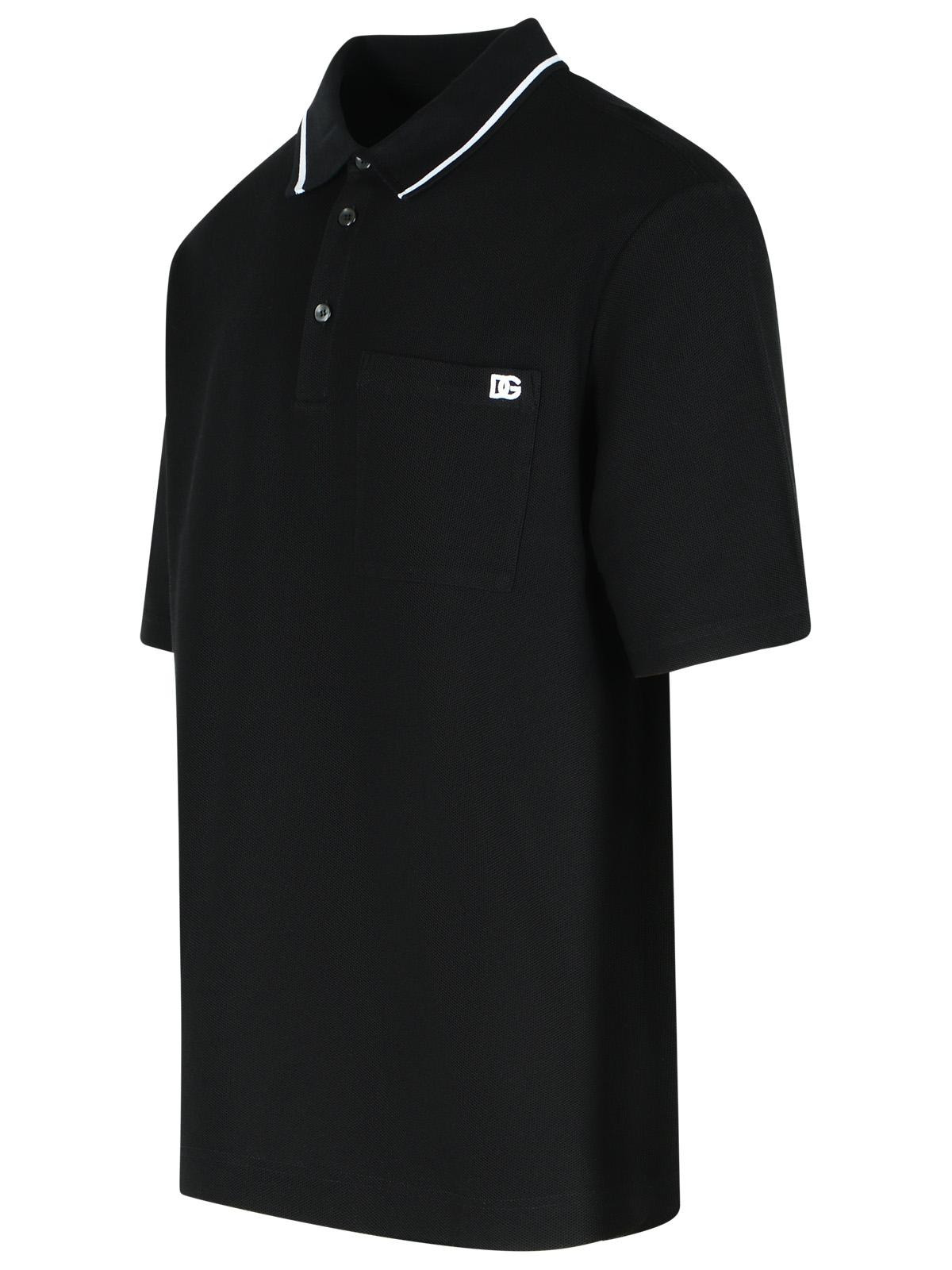 Dolce & Gabbana Black Cotton Polo Shirt Men - 2