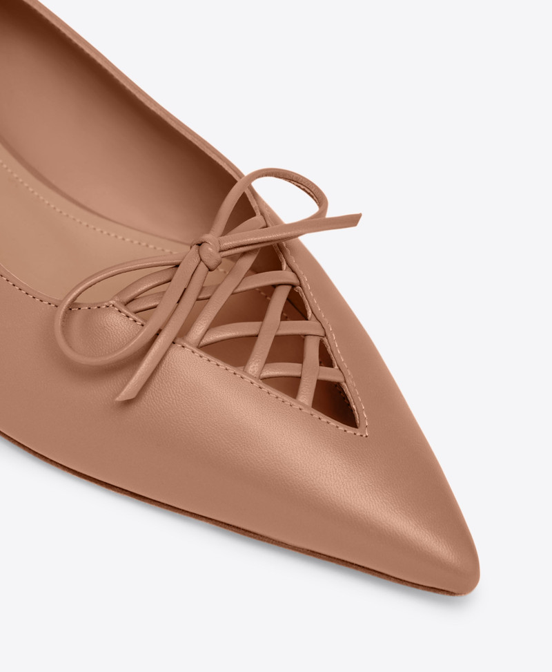 Hedy Blush Leather Flat Pumps 4