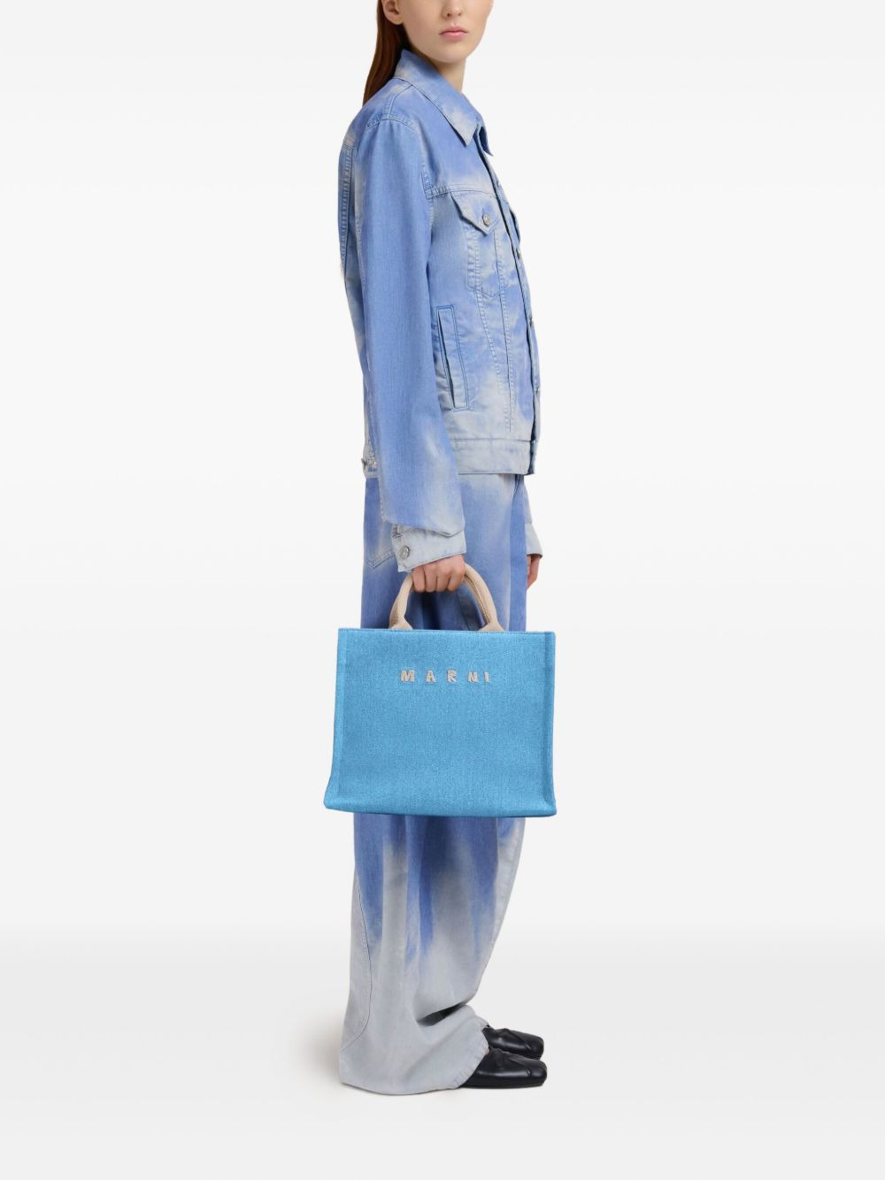 small denim tote bag - 2