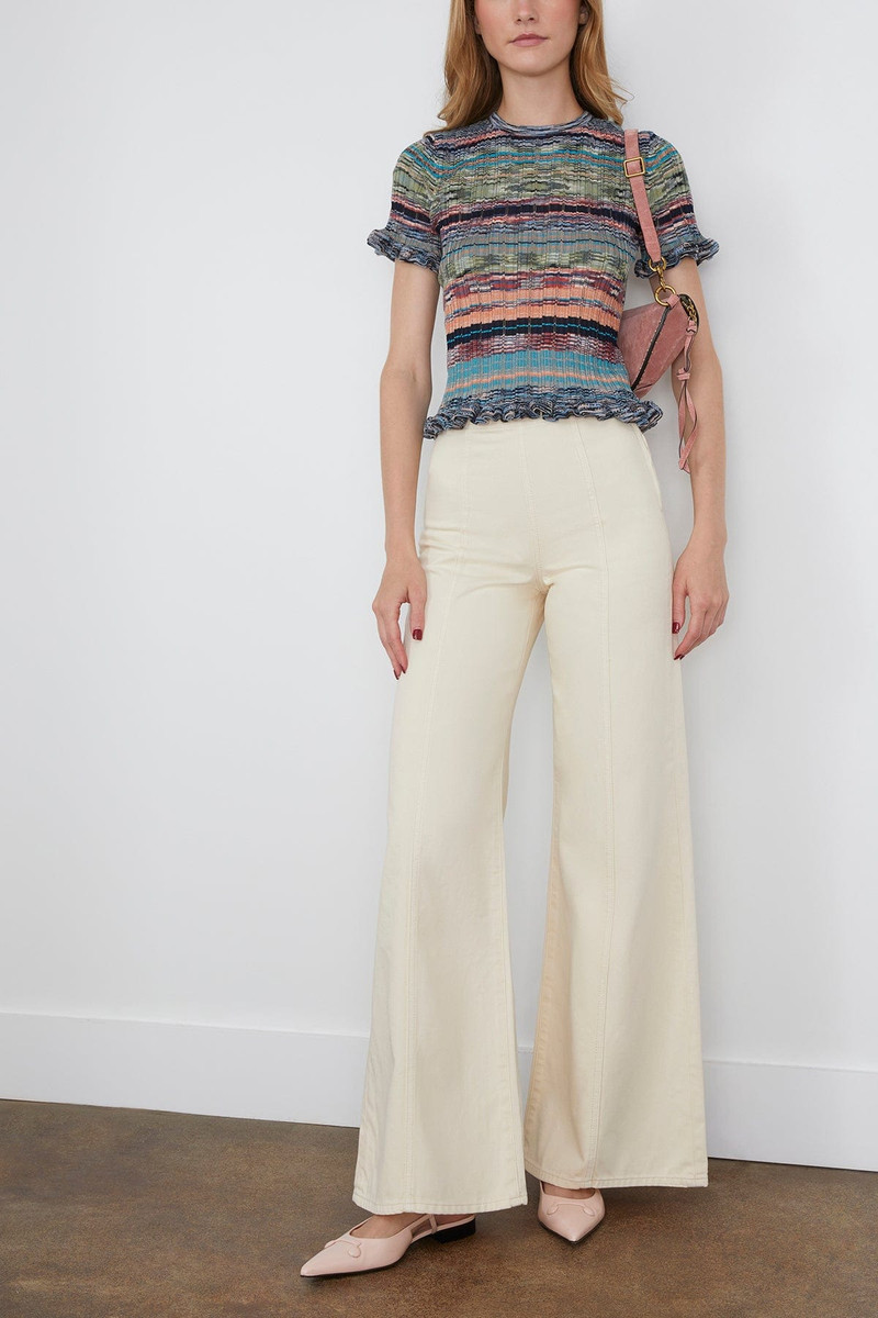 ULLA JOHNSON The Bianca Wide Leg Jean in Birch outlook