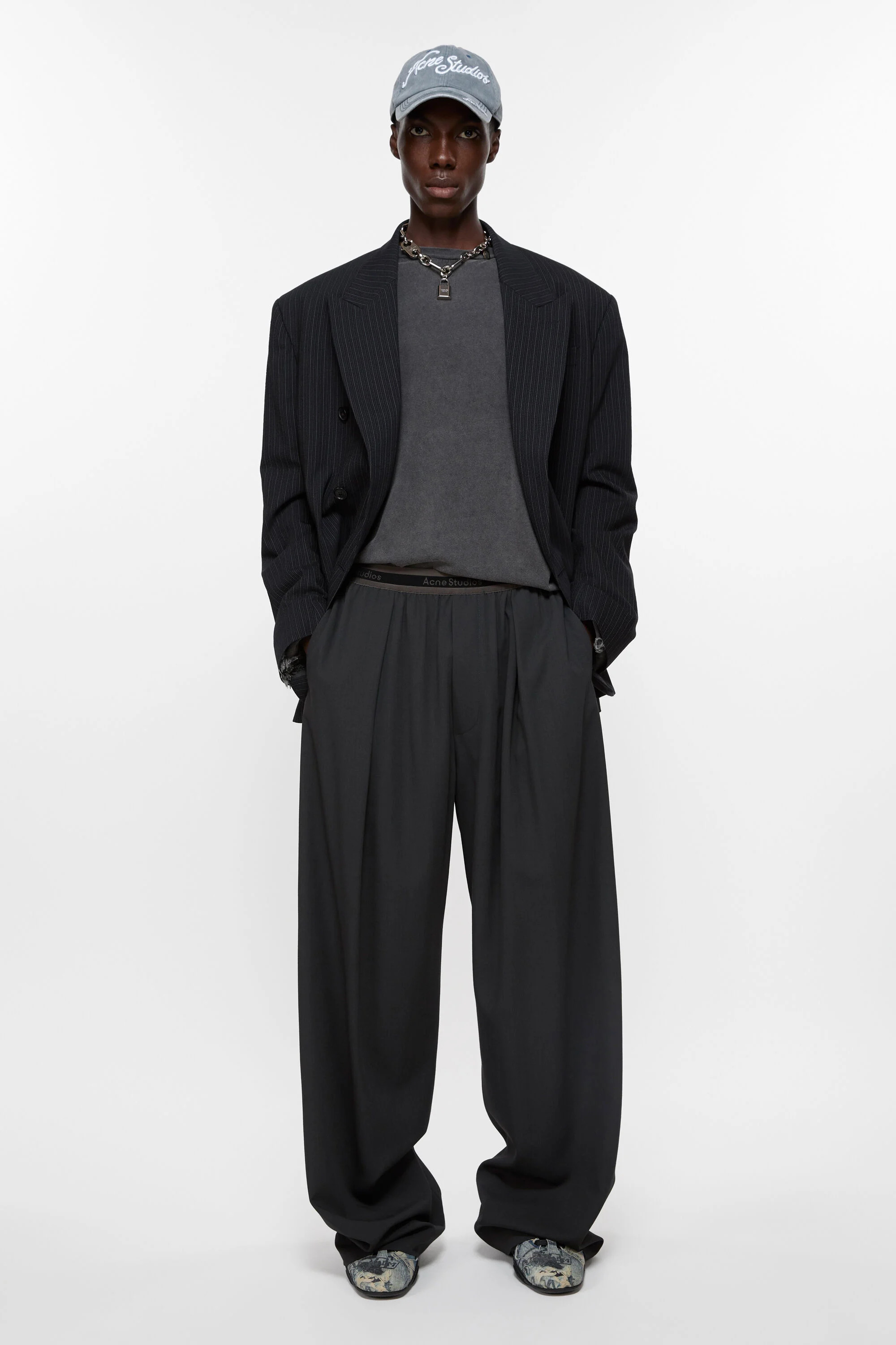 Logo tape trousers - Charcoal Grey - 4