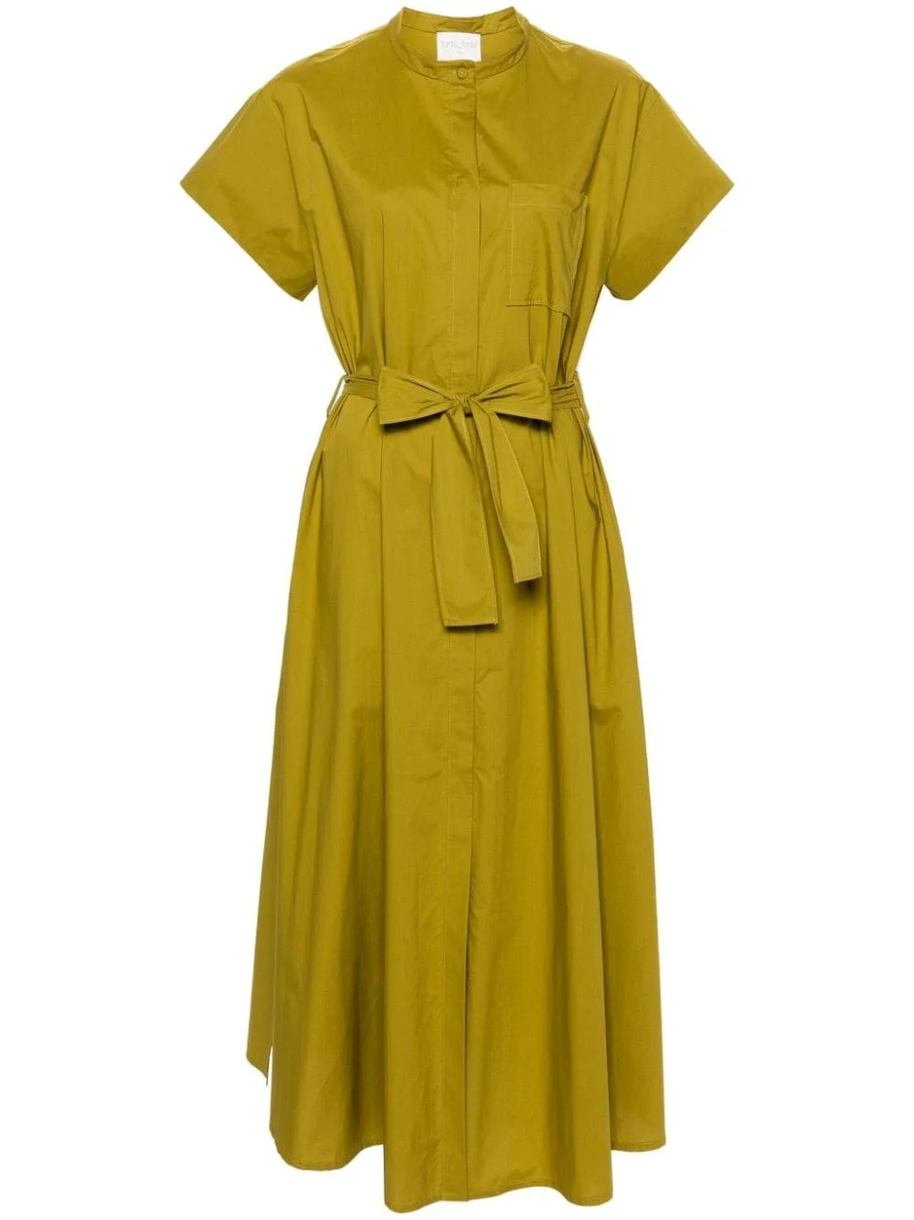 band-collar shirt maxi dress - 1