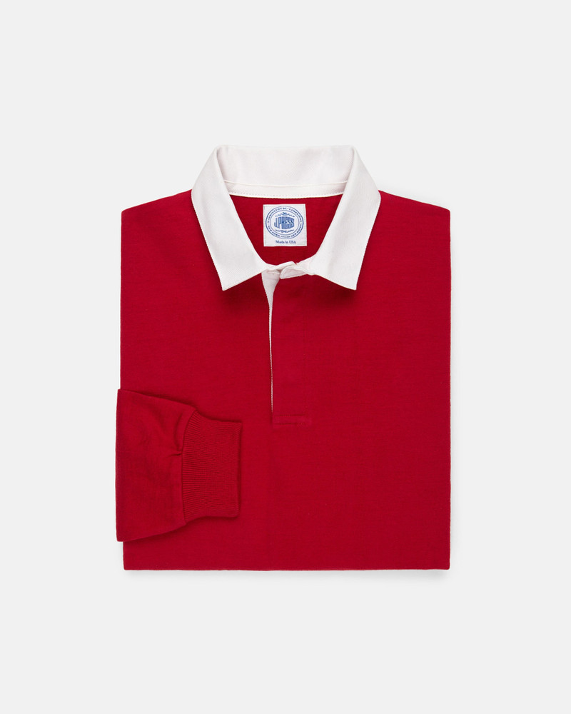J. PRESS MADE-IN-USA SOLID RED COTTON RUGBY outlook