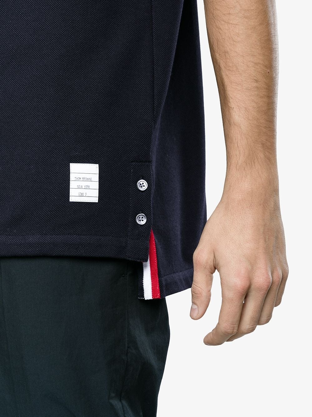 Center-Back Stripe Piqué Polo - 5