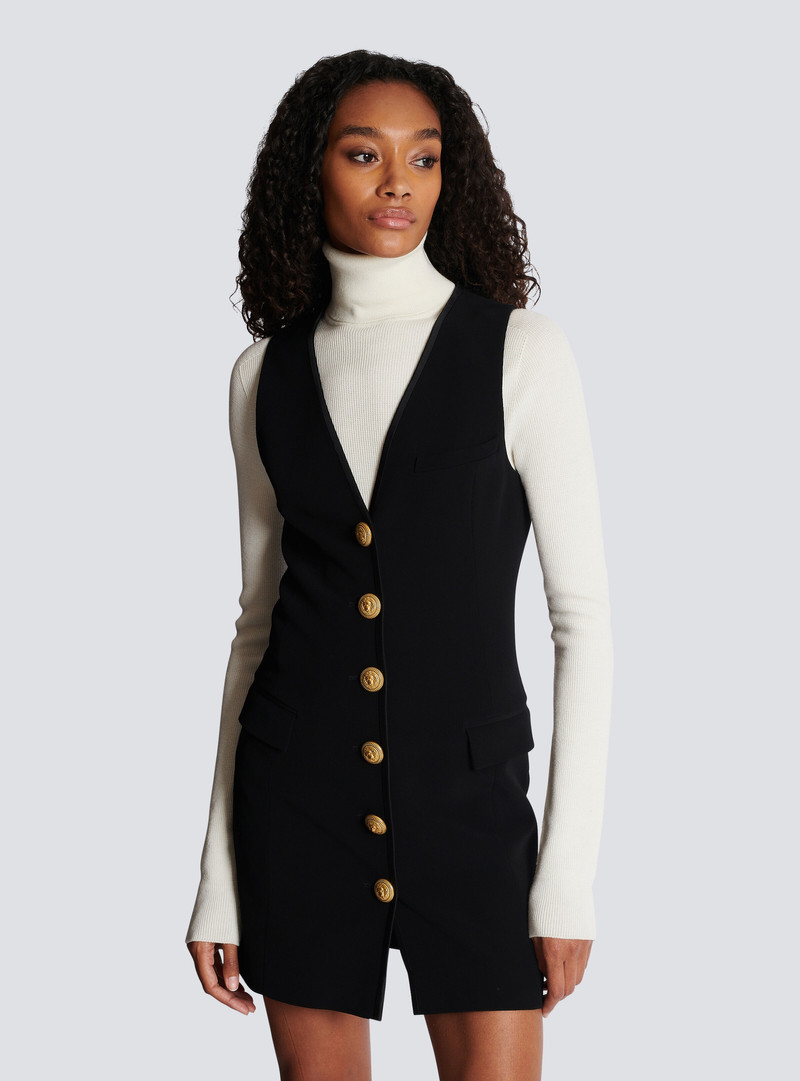 Sleeveless crepe dress 7