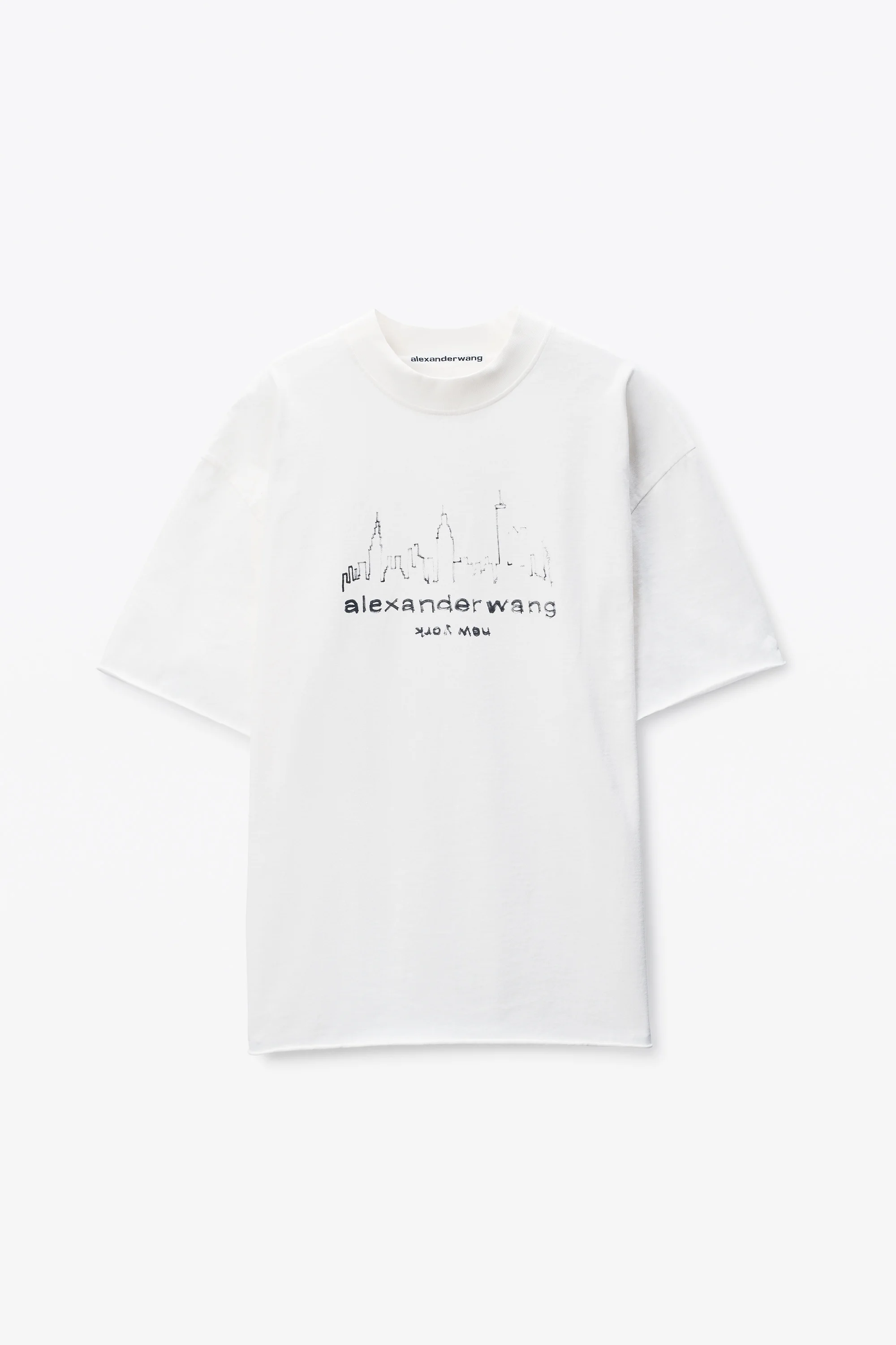 White Cotton Oversized Logo T-Shirt - 1