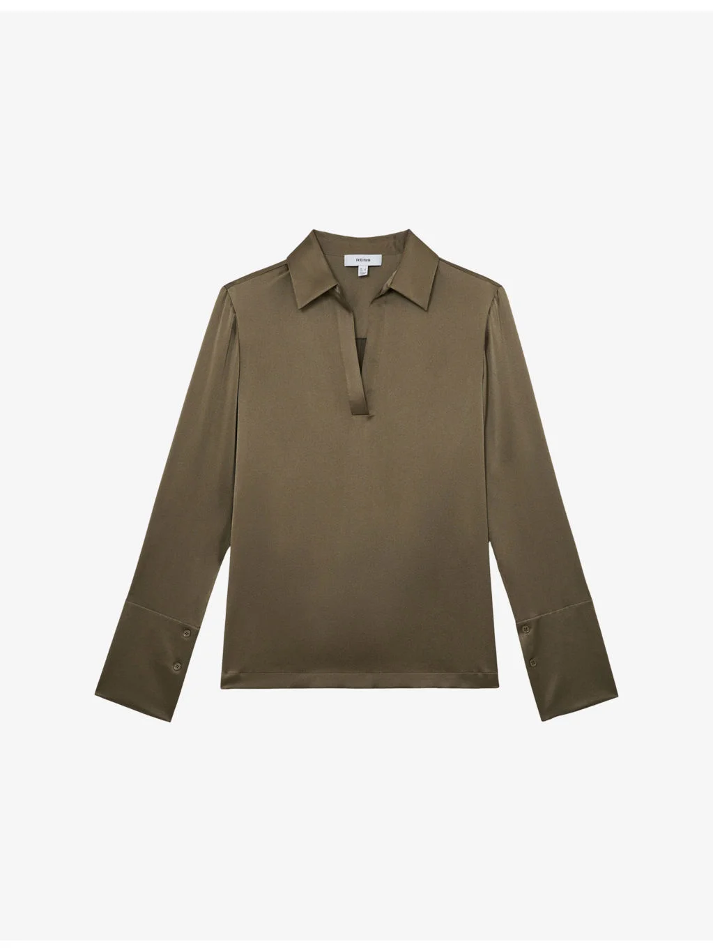 Marina Open-Collar Silk Blouse - 1