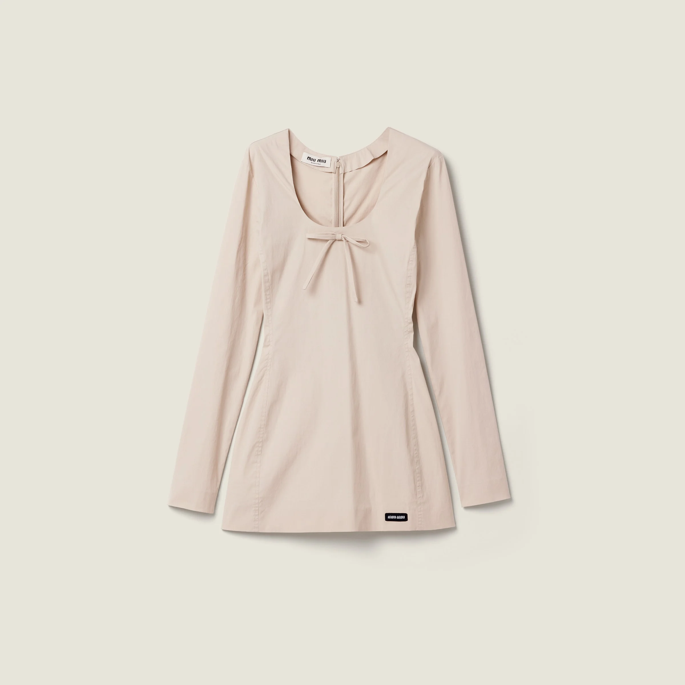Stretch poplin mini-dress - 1