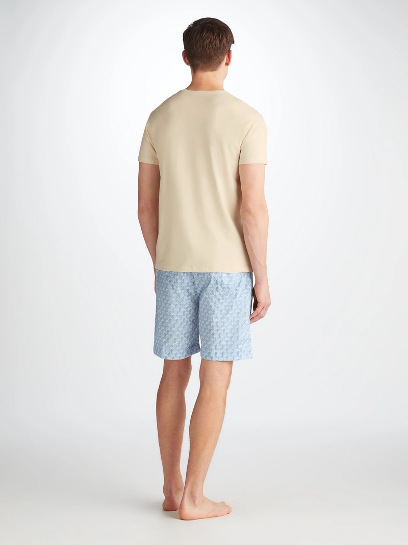 Men's Lounge Shorts Ledbury 72 Cotton Batiste Blue - 4