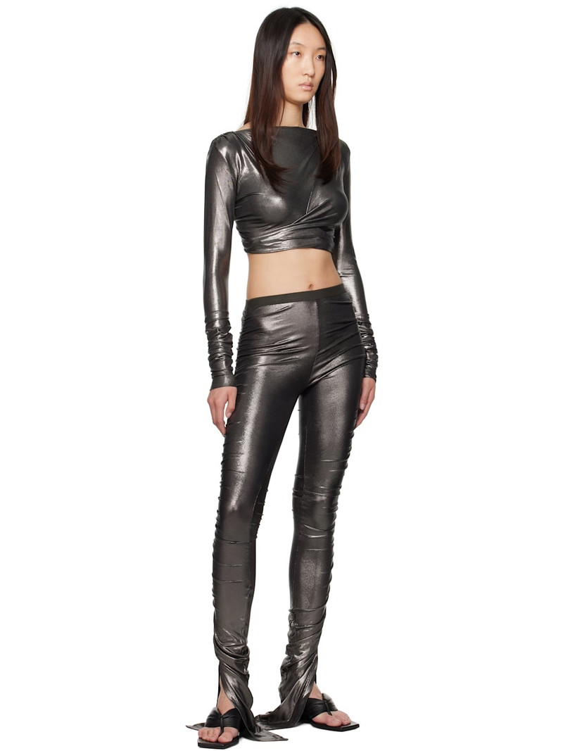 Rick Owens Lilies Gunmetal Hollywood Svita Leggings outlook