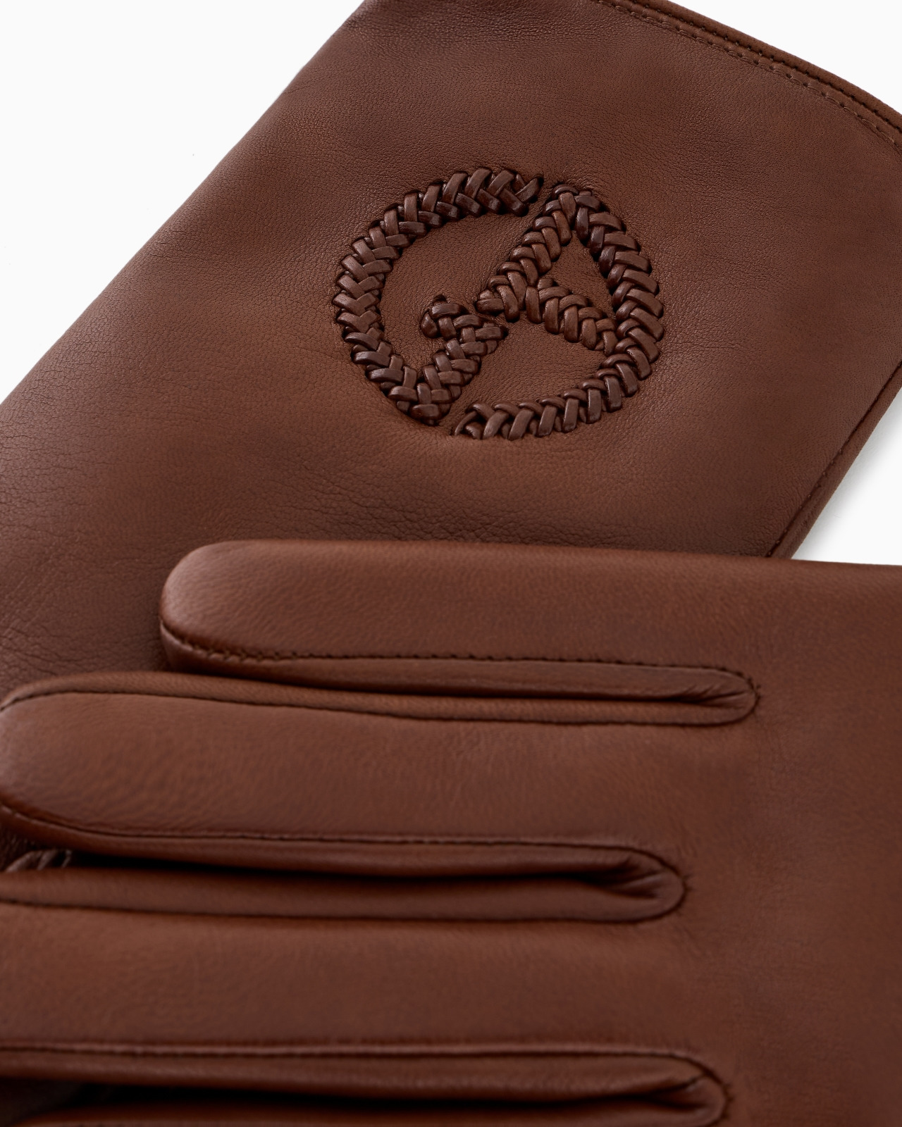 Nappa leather gloves with embroidered logo - 2