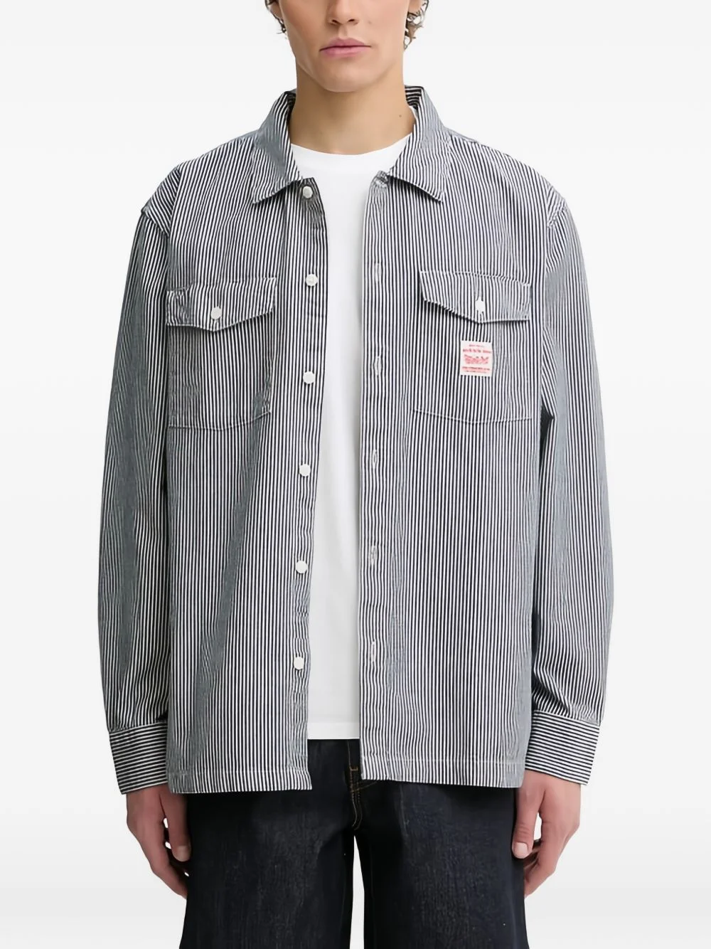 striped pocket shirt - 1