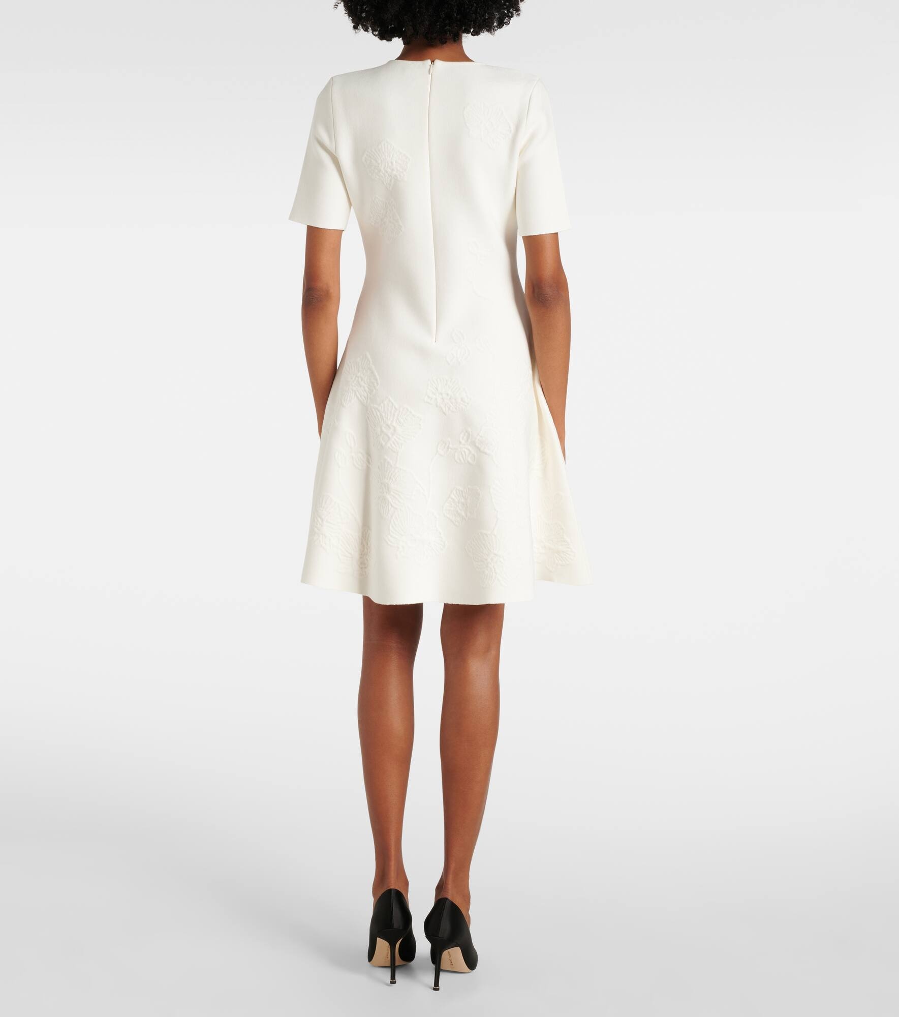 Bridal floral jacquard minidress - 3