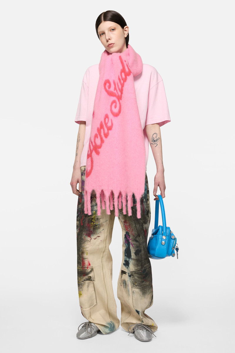 Acne Studios Wool logo scarf - Pink/Fuchsia outlook