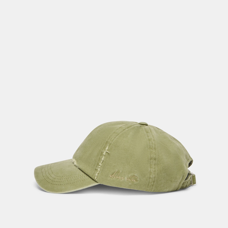 DISTRESSED BASEBALL CAP OLIVE 3