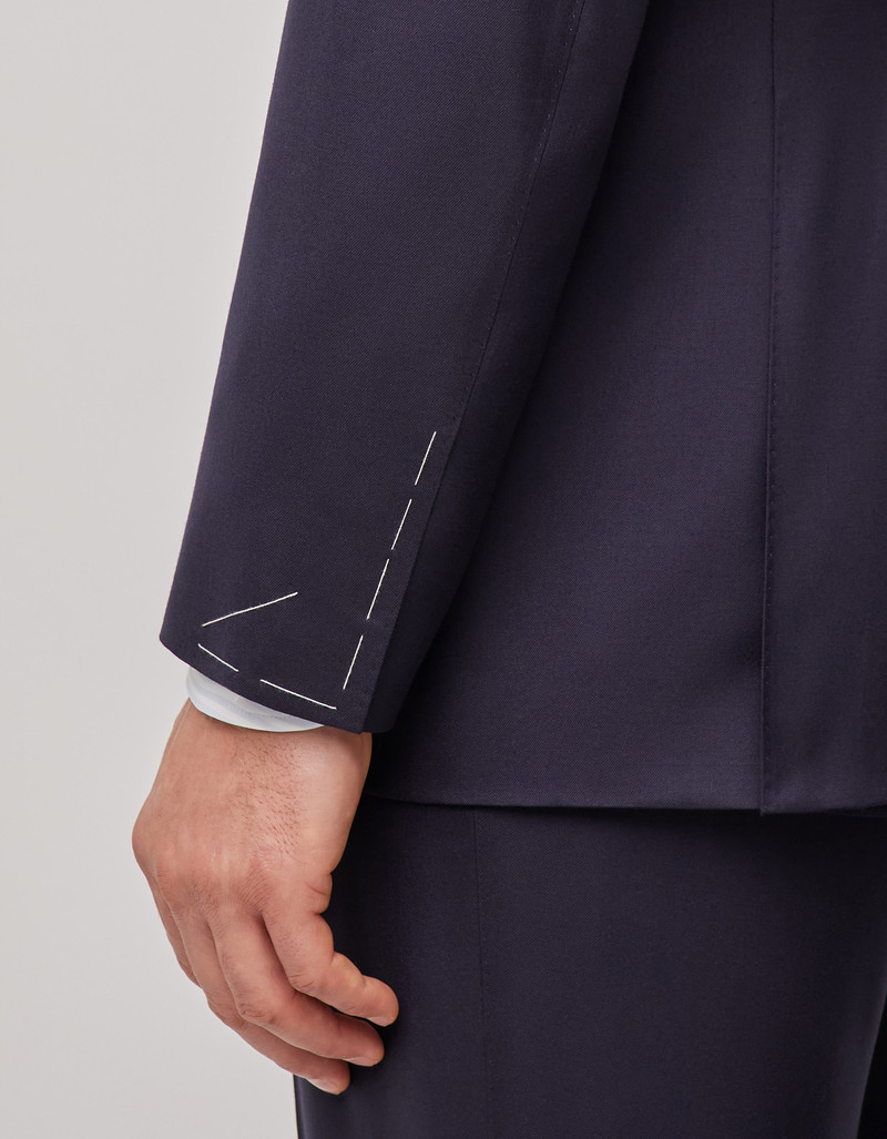 LIGHT BLUE DENIM-EFFECT WOOL REGULAR-FIT SUIT 71