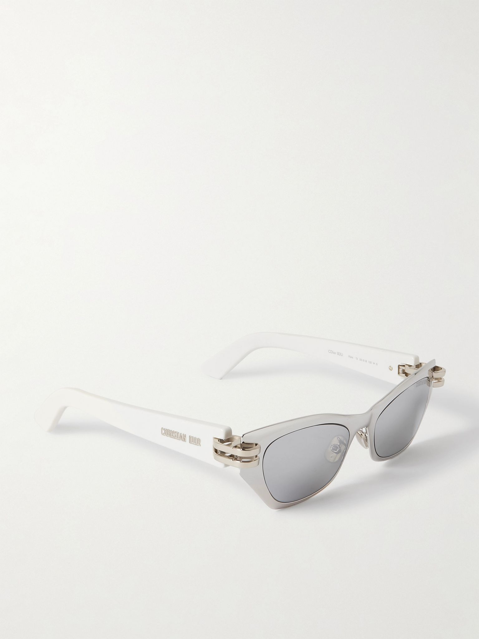 CDior B3U cat-eye silver-tone and acetate sunglasses Silver - 3