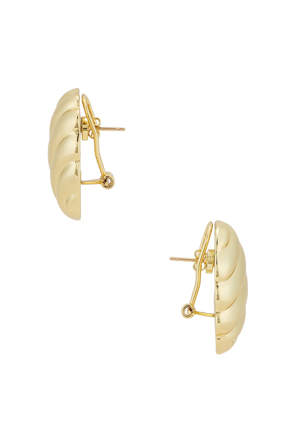 Ribbed Oval Earrings - 2