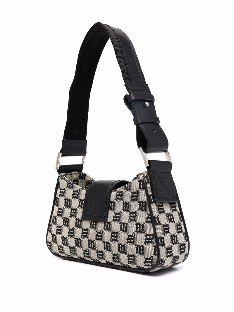 logo-plaque woven shoulder bag 3