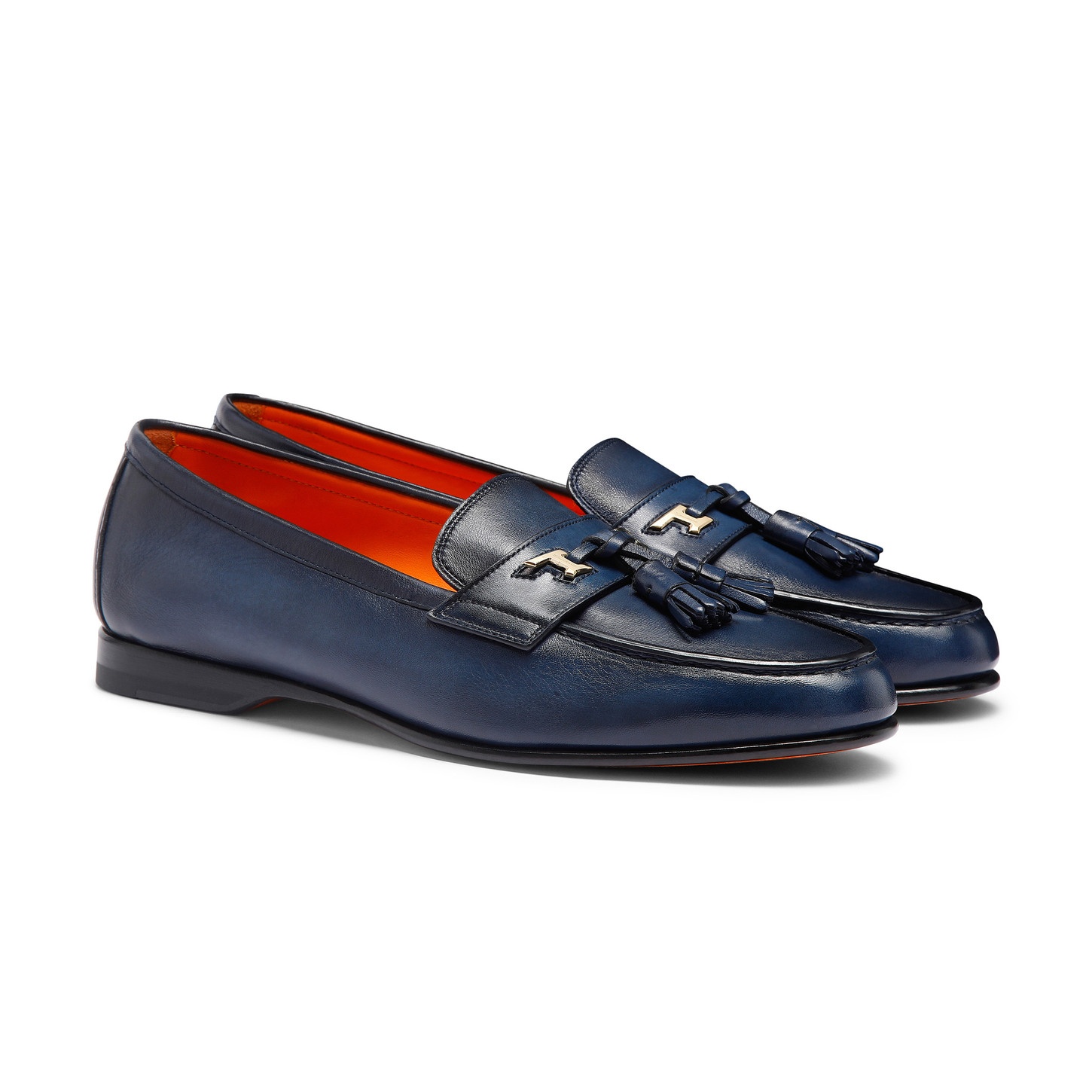 Men's blue leather Andrea tassel loafer - 3