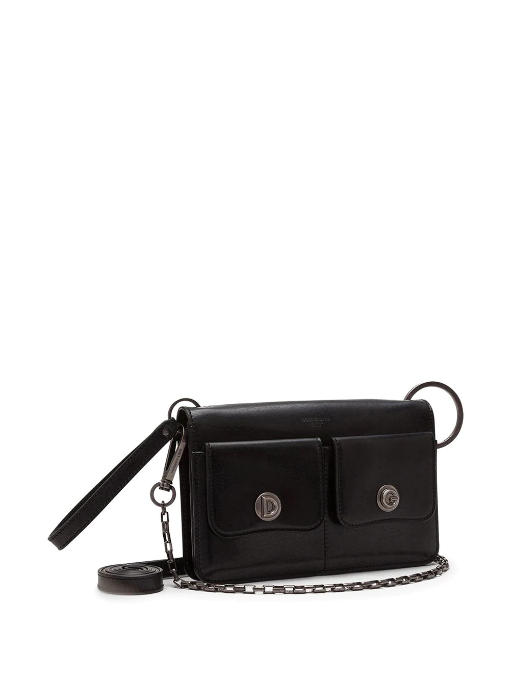 logo-embossed crossbody leather bag - 5