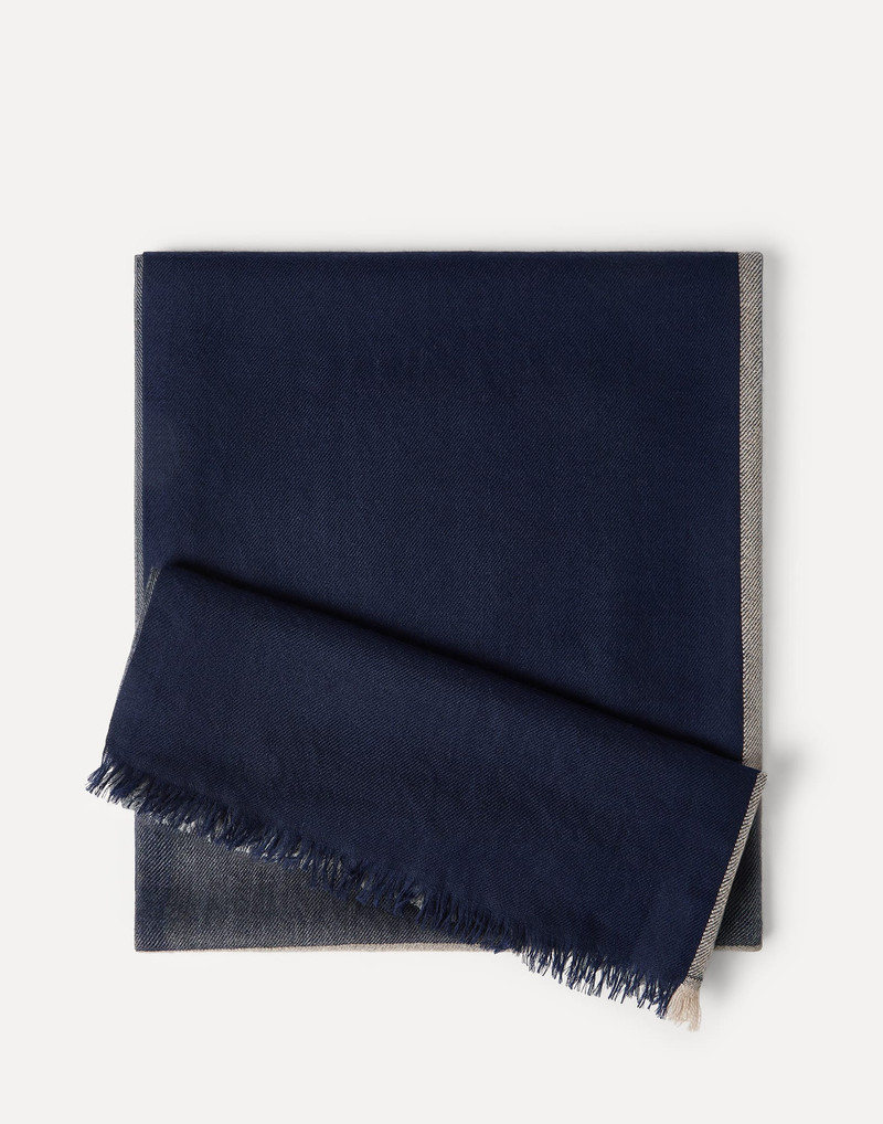 Brunello Cucinelli Cashmere and silk color block scarf outlook