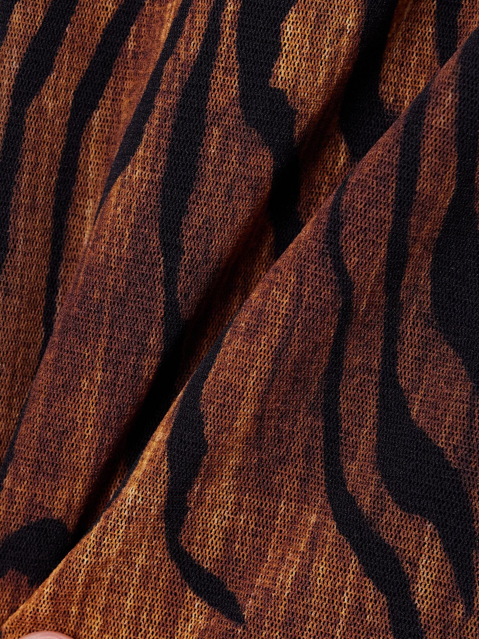 Printed mesh T-shirt Brown - 5