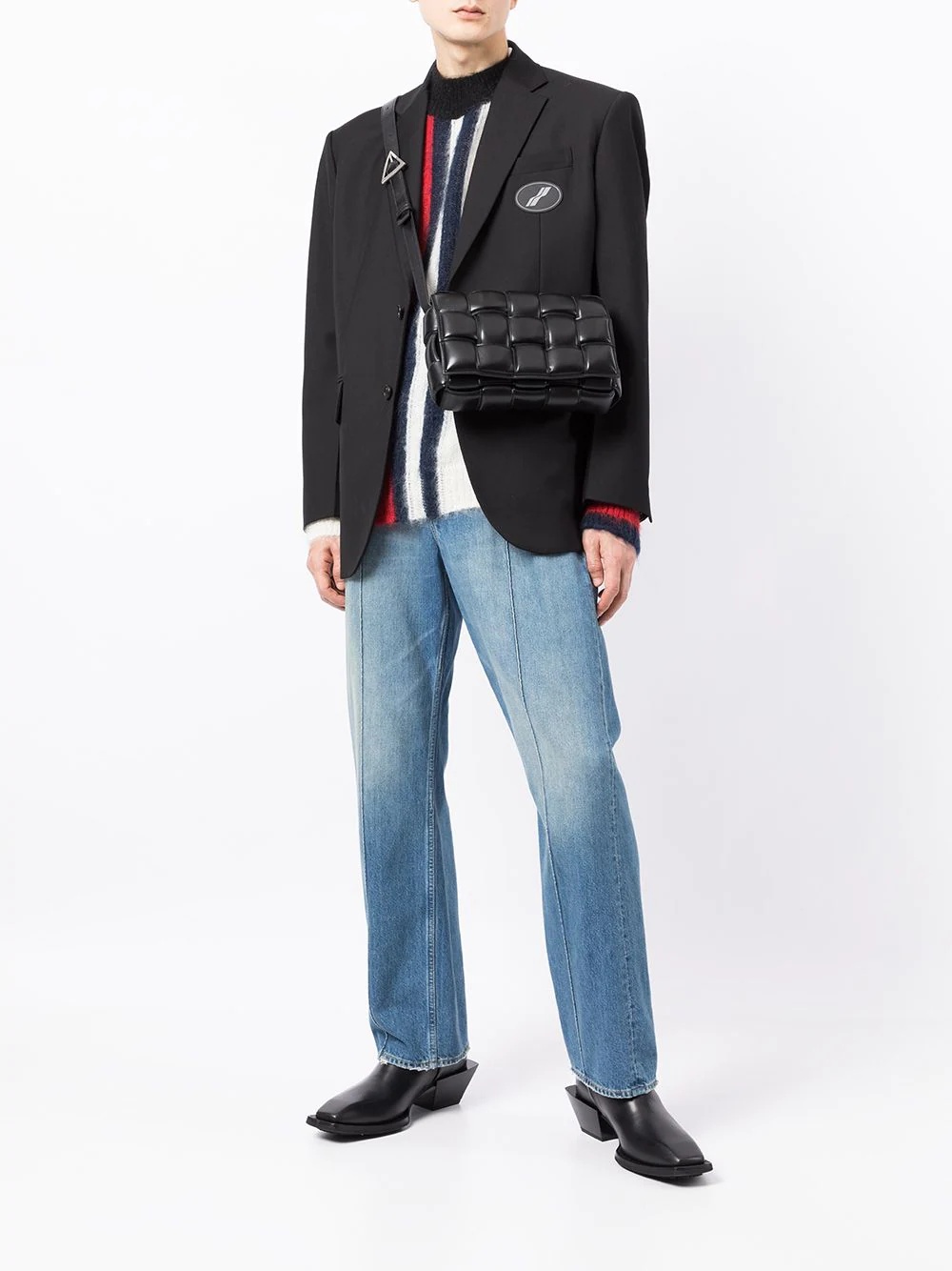 oversized suit logo-patch blazer - 3