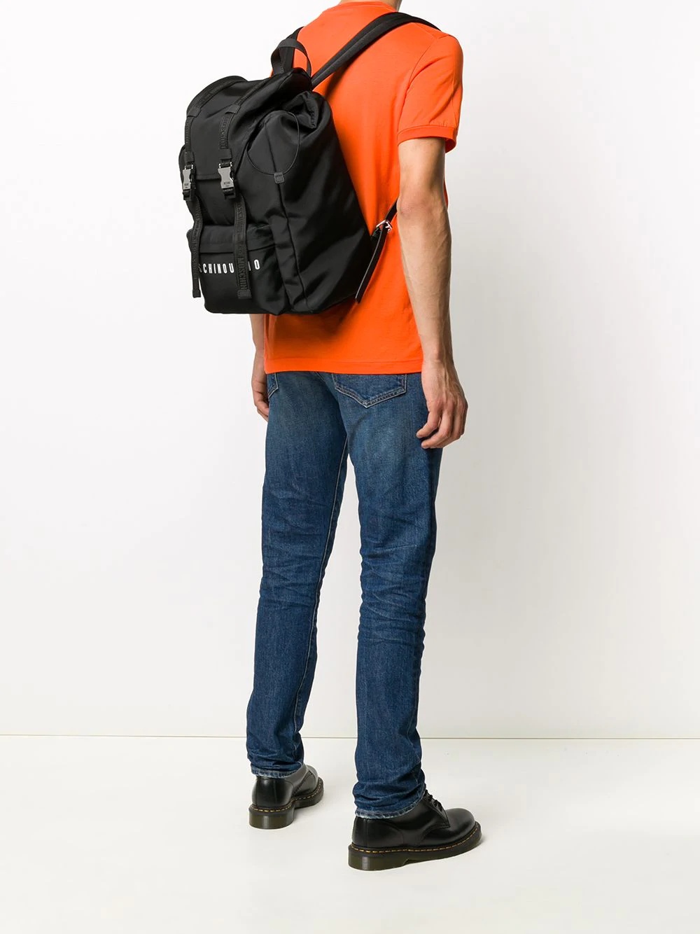 logo print buckle-fastened backpack - 2