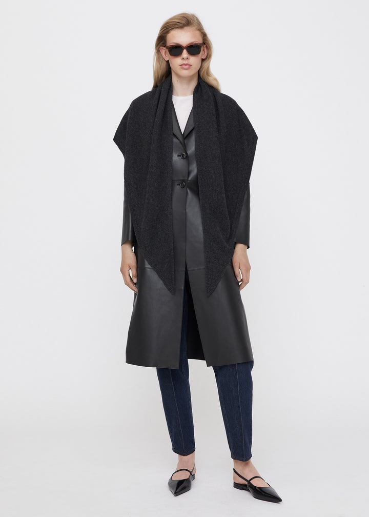 Triangle cashmere scarf dark grey mélange - 2