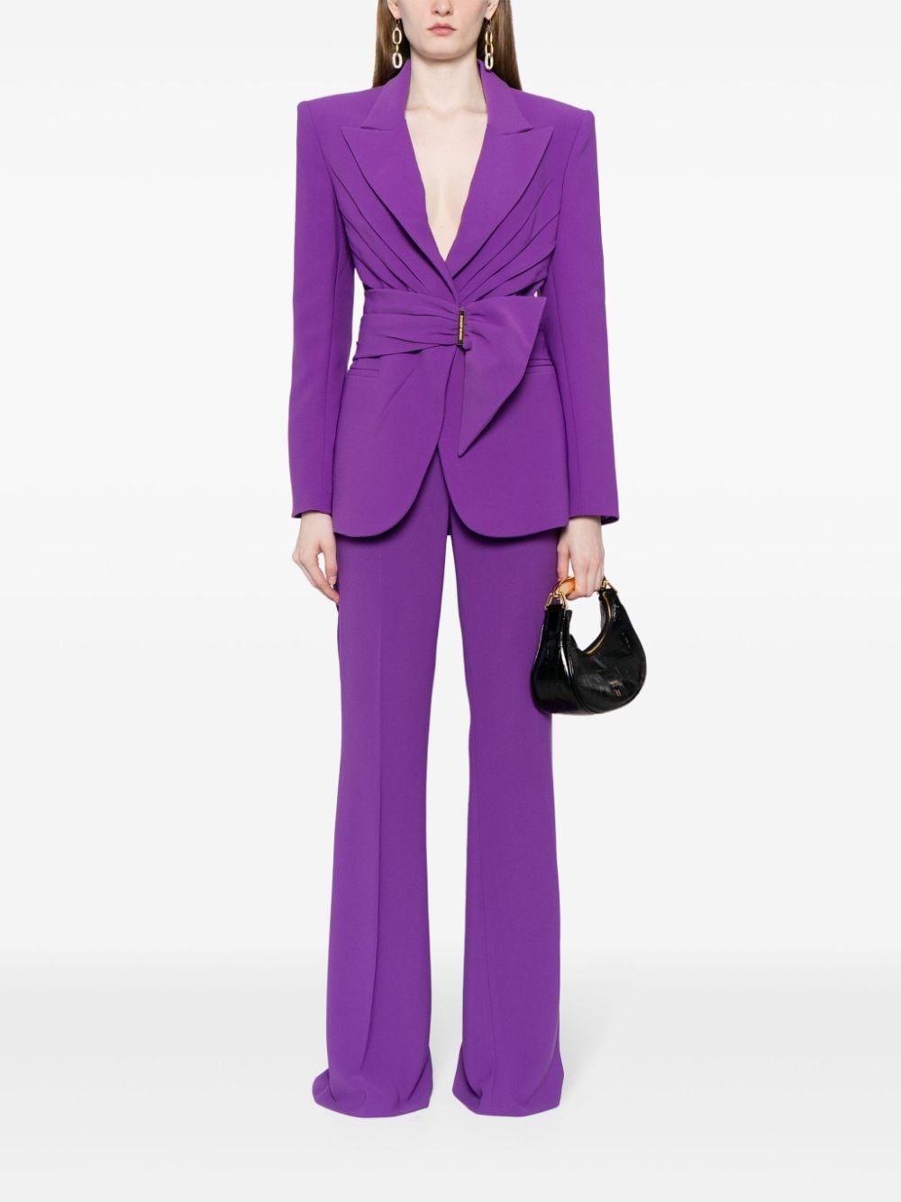 gathered belted blazer - 2