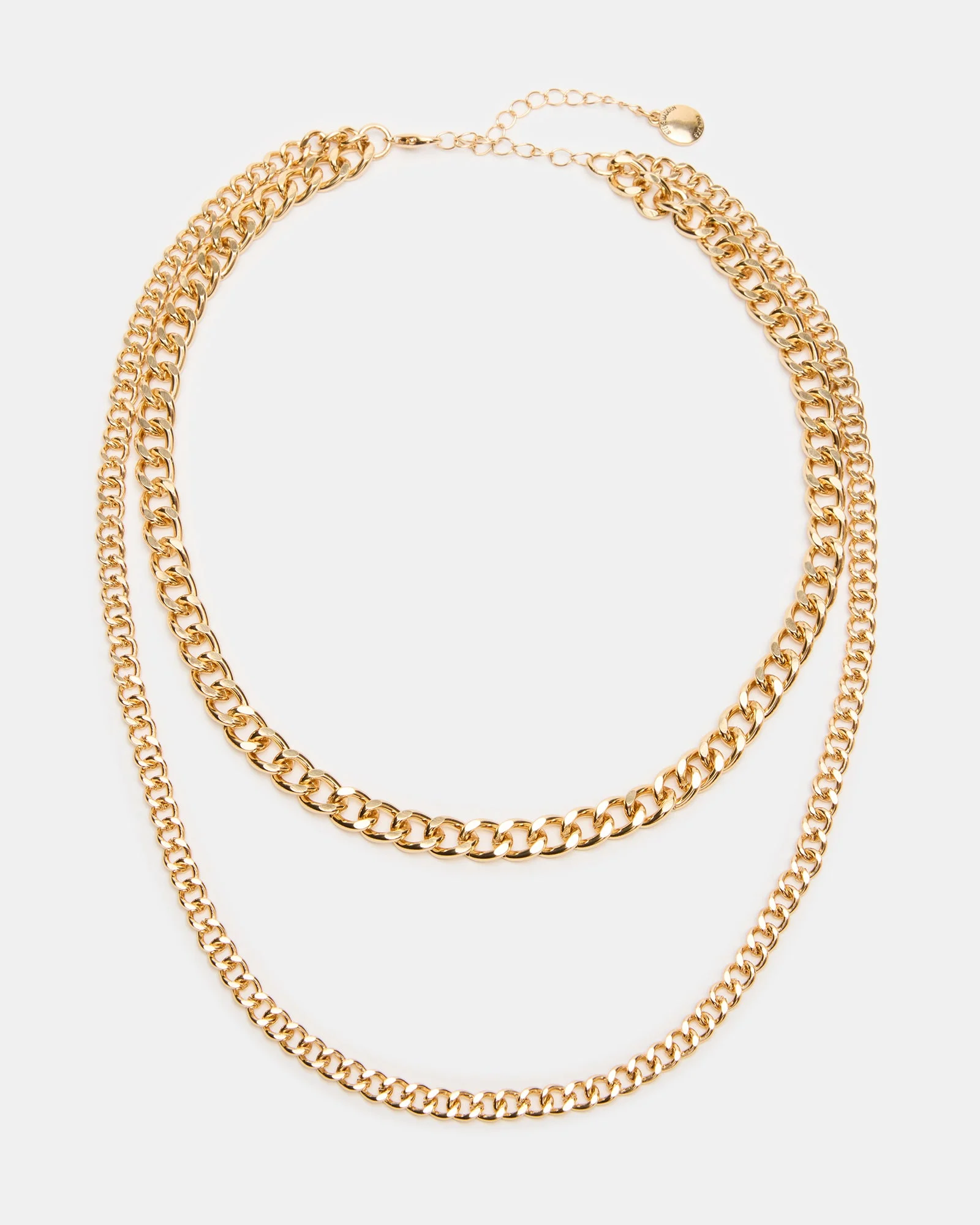 MULTI-ROW LINK CHAIN NECKLACE GOLD - 1