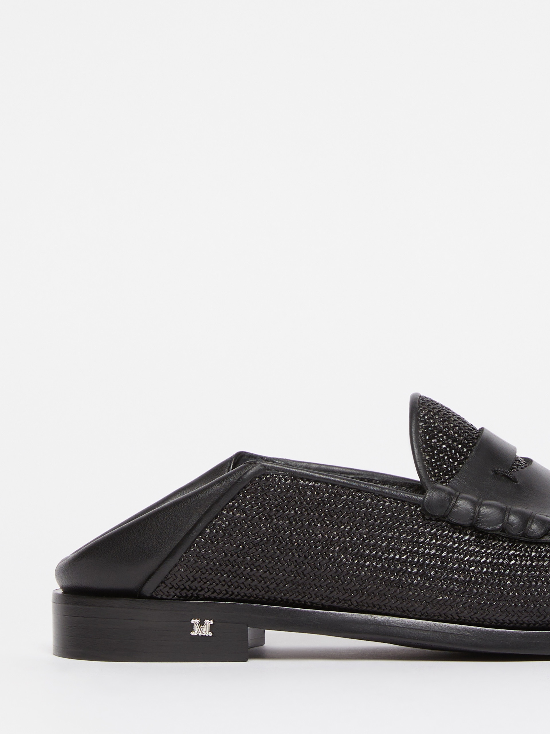 STRAWLOAFER Raffia-effect loafers - 5