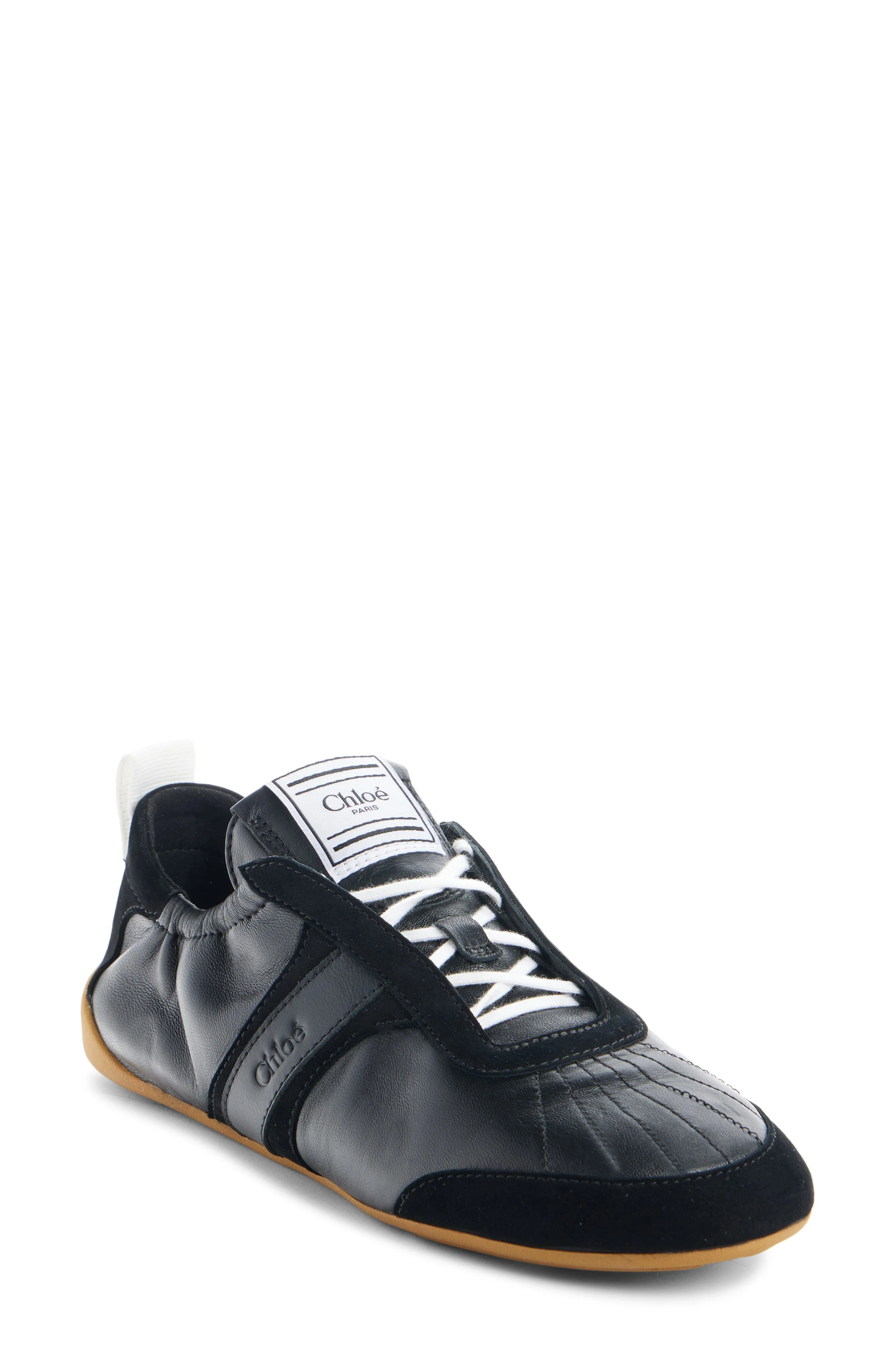 Chloé Leather Kick Sneaker in Black at Nordstrom - 1