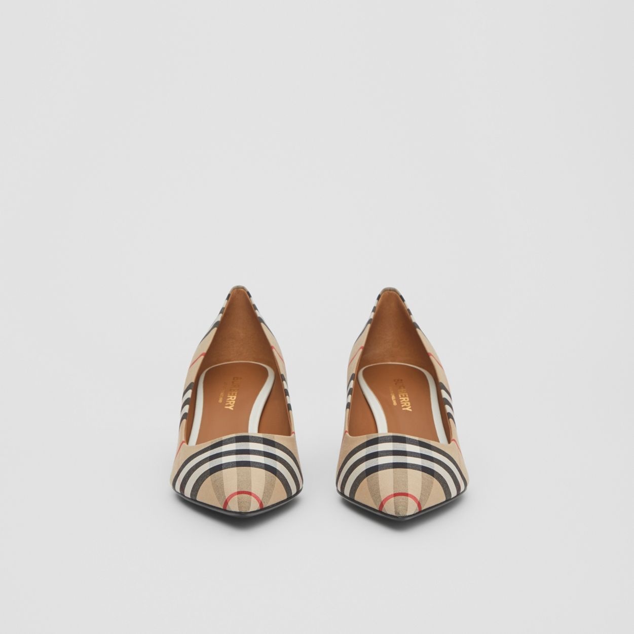 Vintage Check Cotton Pumps - 5