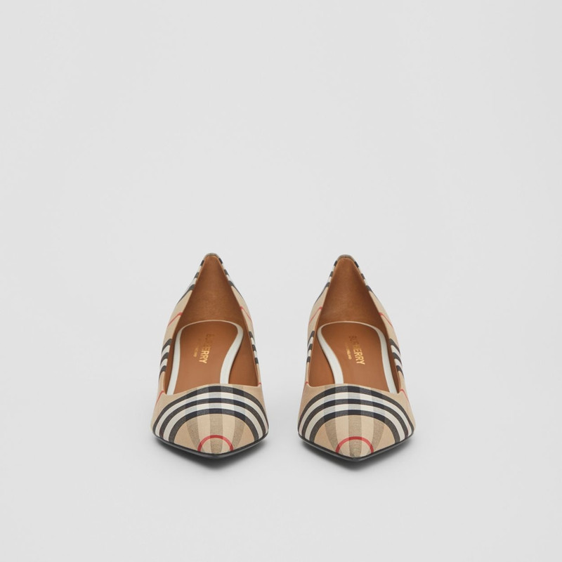 Vintage Check Cotton Pumps 5