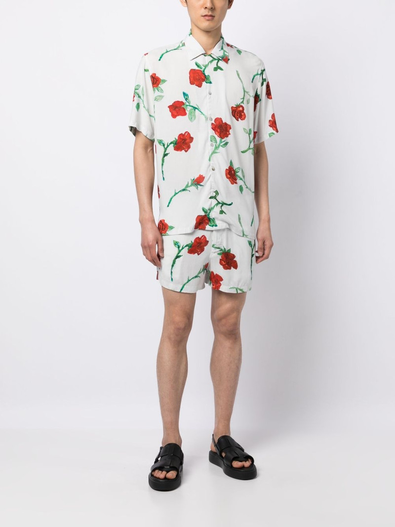 ENDLESS JOY elasticated-waistband rose-print shorts outlook