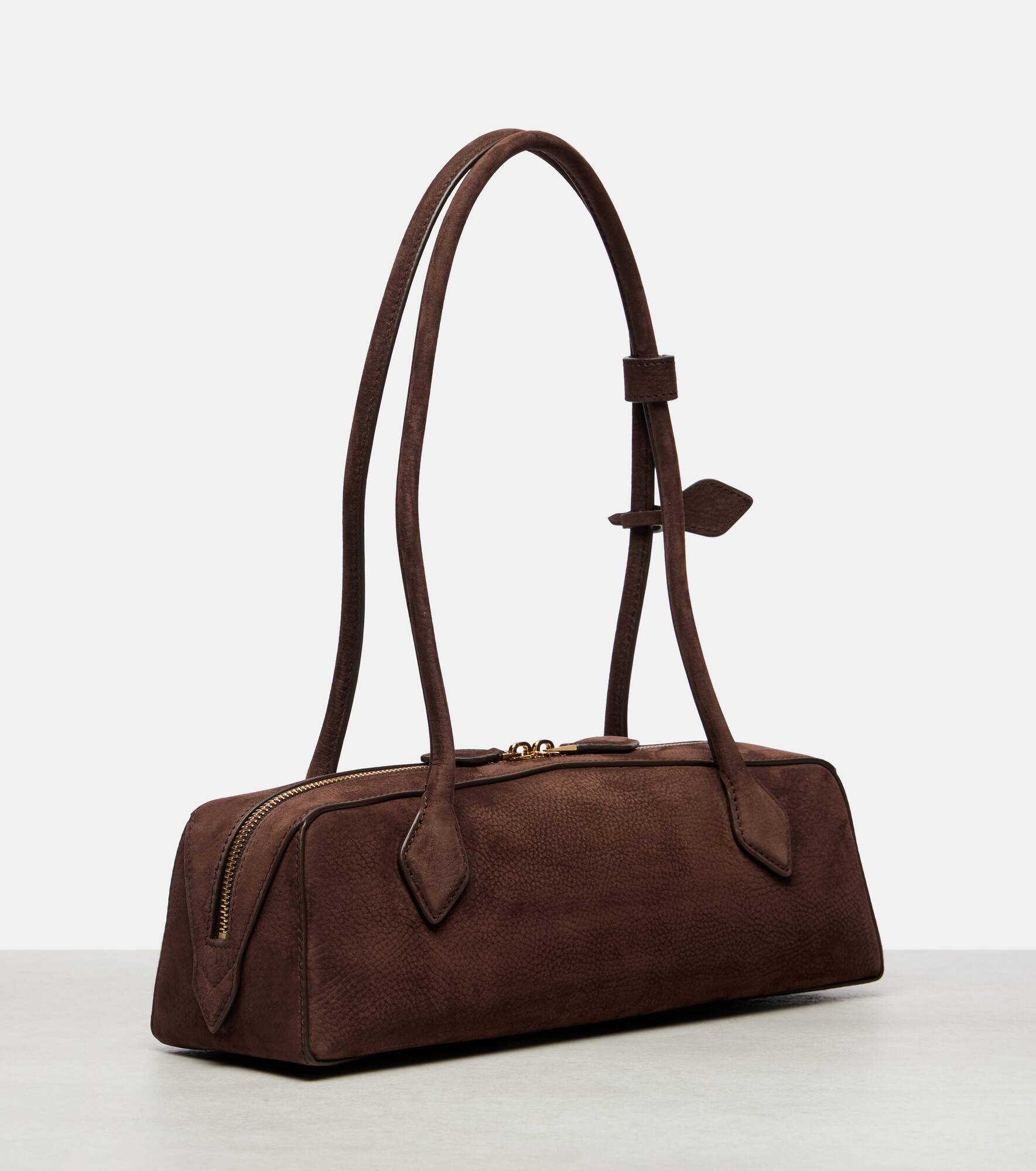 Le Teckel Medium suede shoulder bag - 4