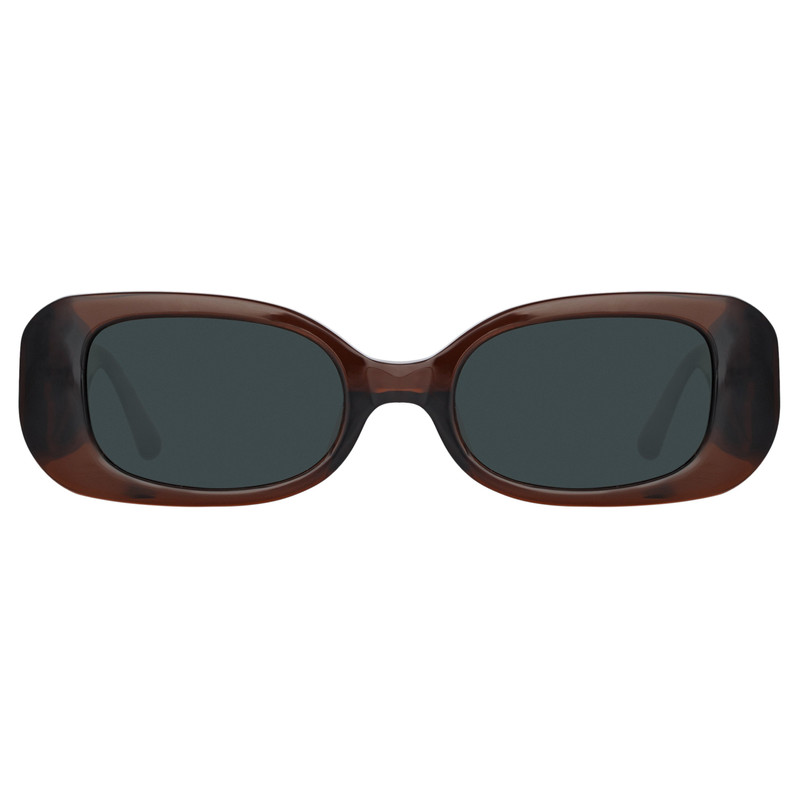 LOLA RECTANGULAR SUNGLASSES 에서 BROWN - 1