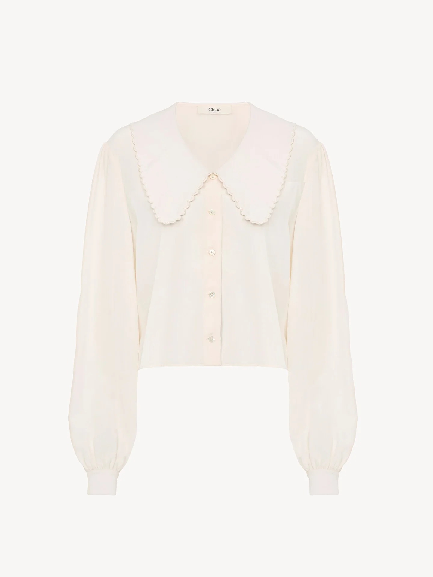 PUFF-SLEEVE BLOUSE IN CRÊPE DE CHINE - 1