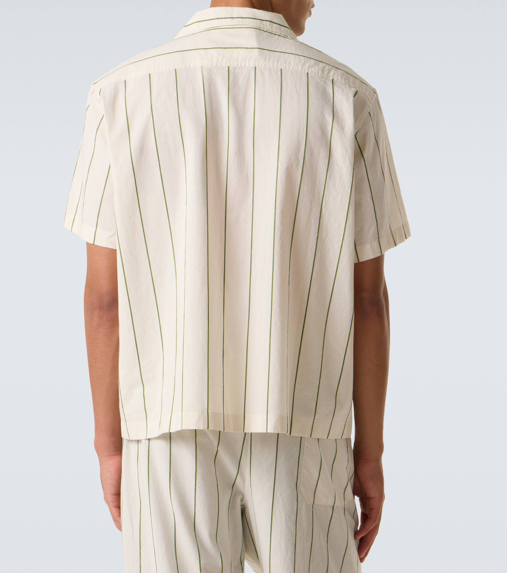 Celery striped cotton bowling shirt - 4
