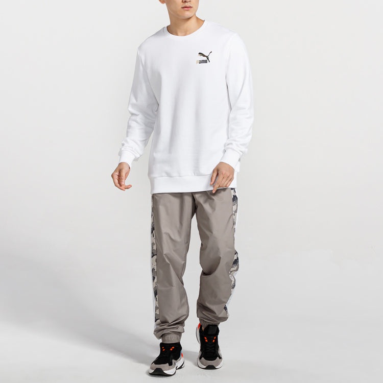 PUMA Camouflage Logo Printing Round Neck Pullover White 578884-02 - 3