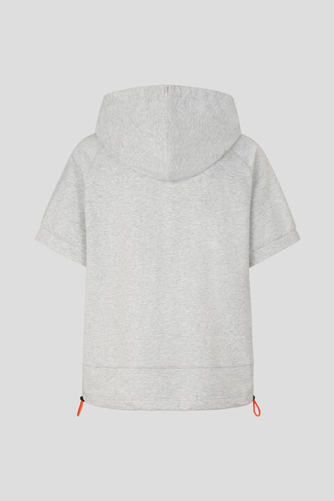Sharon short-sleeved hoodie in Light gray melange - 6