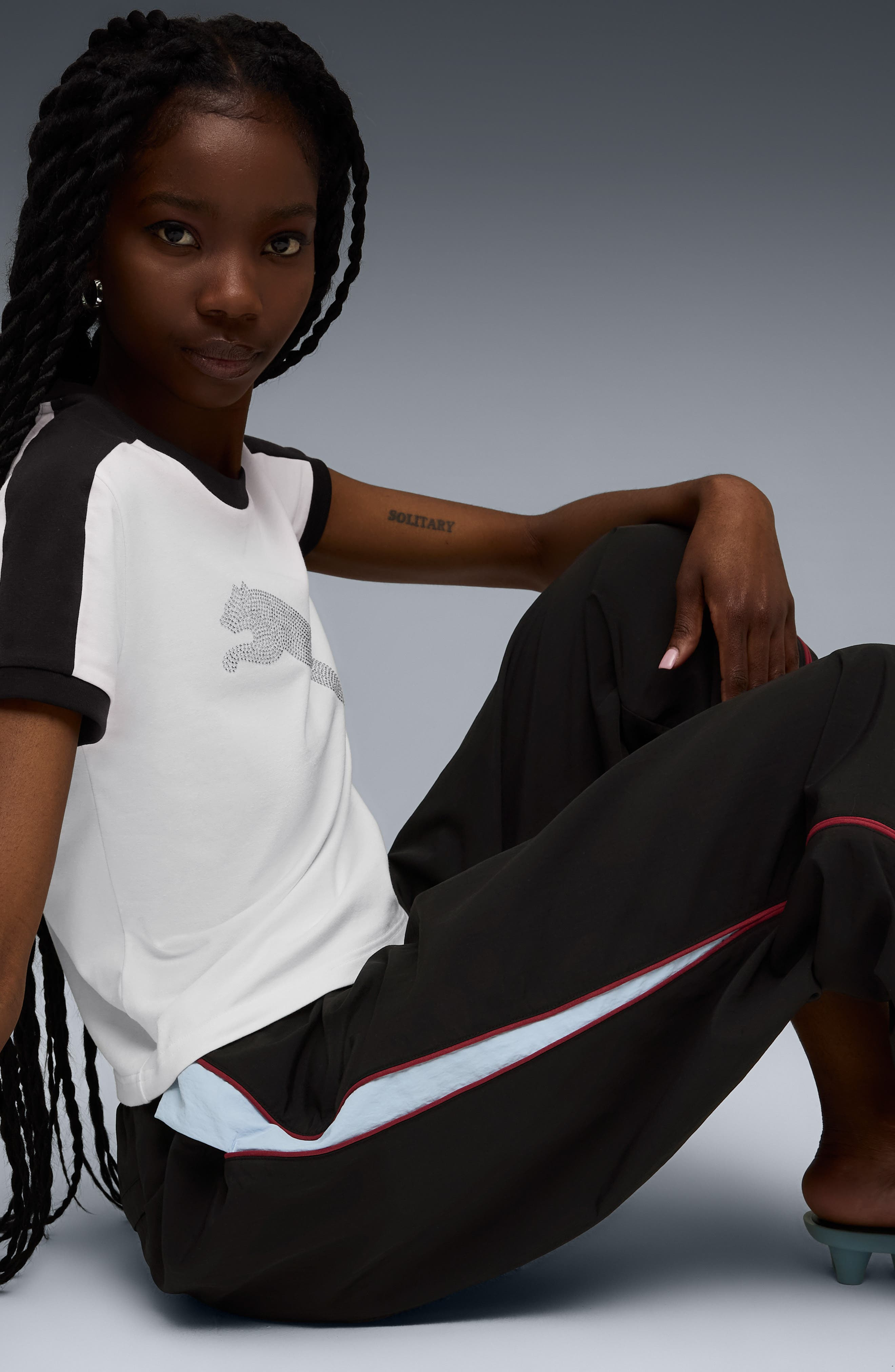 PUMA x FENTY Nylon Track Pants in Puma Black at Nordstrom - 7