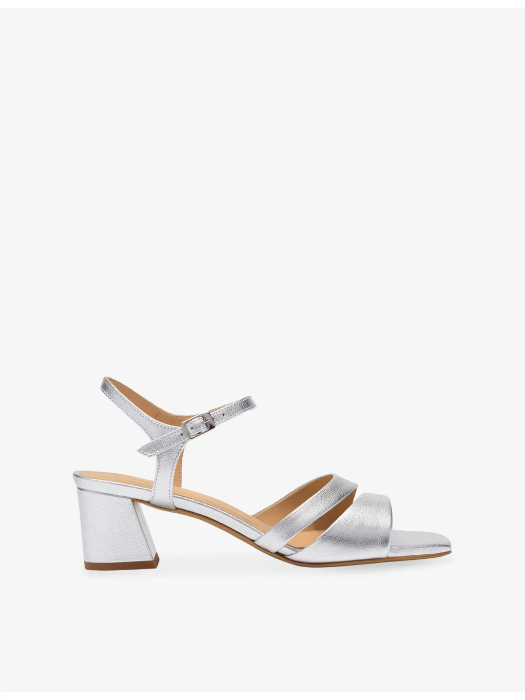 Cut-Out Heeled Leather Sandals - 1