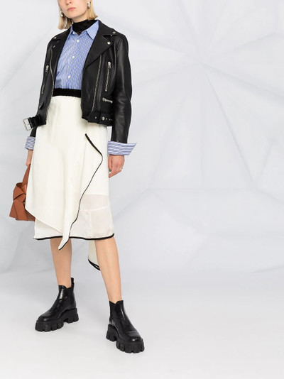 sacai draped contrast hem skirt outlook